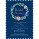 Navy Wreath Bridal Shower Invitations Image 5 of 7